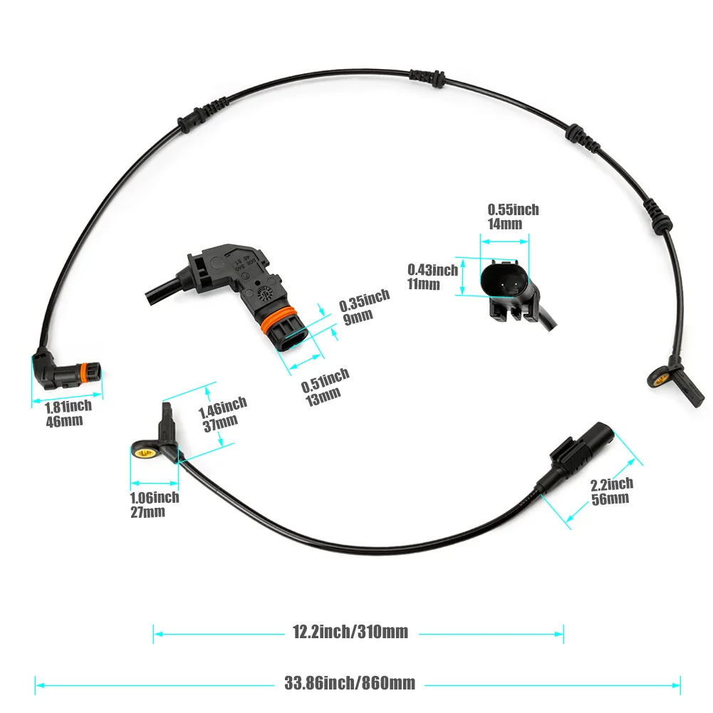 4PCS/Set Front Rear ABS Wheel Speed Sensor 1645400717 1645400917 SU12507 5S11054 For Mercedes Benz W164 GL ML320 ML350