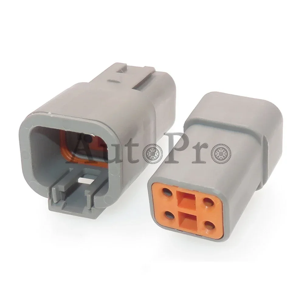 1 Set 4 Hole AC Assembly Auto Sealed Socket DTP06-4S DTP06-4P Automobile Engine Cable Connector Car Accessories