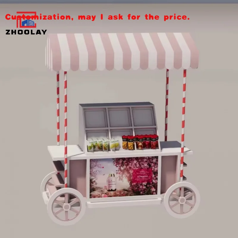 

custom.Food Snack Trolley Multi-Purpose Commercial Event Trolley Customized Individual Cart