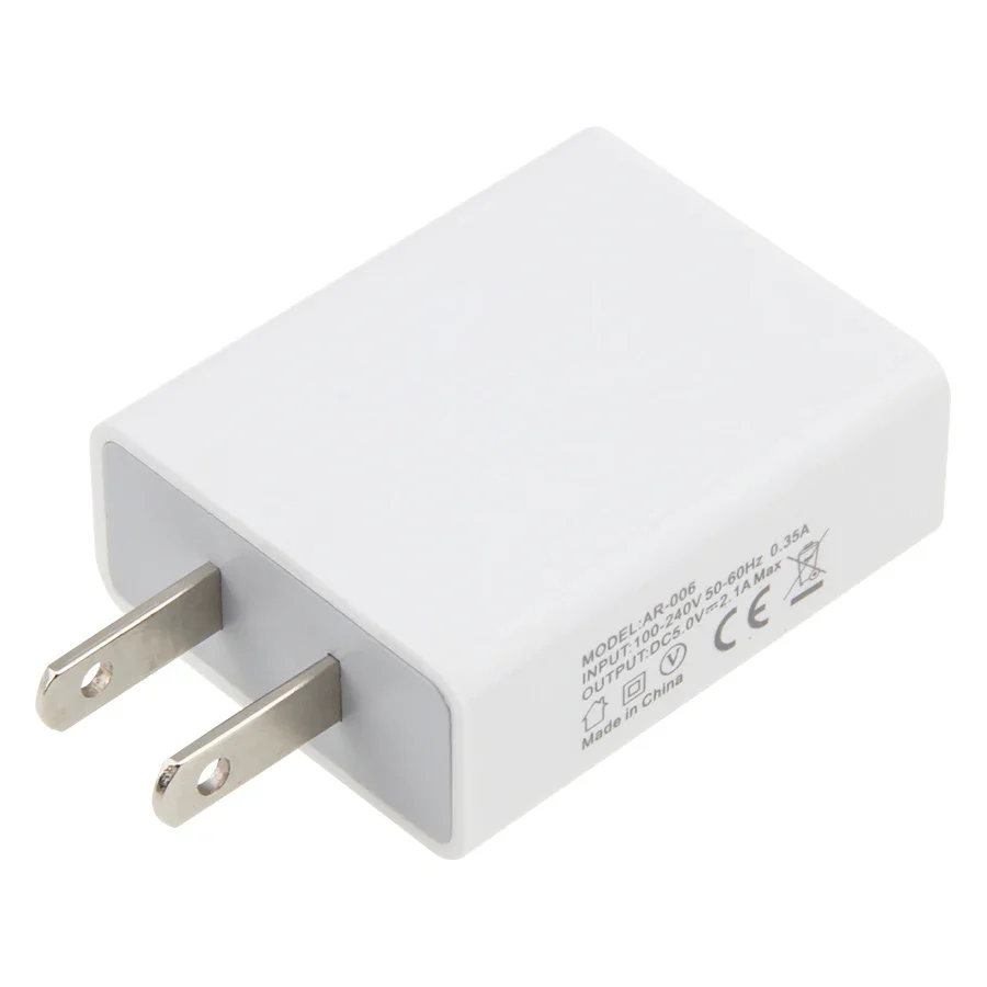 100pcs US Plug Mini Single USB Charger 2.1A Max Fast Charging Wall Mobile Phone Travel Adapter for Samsung Xiaomi iPhone