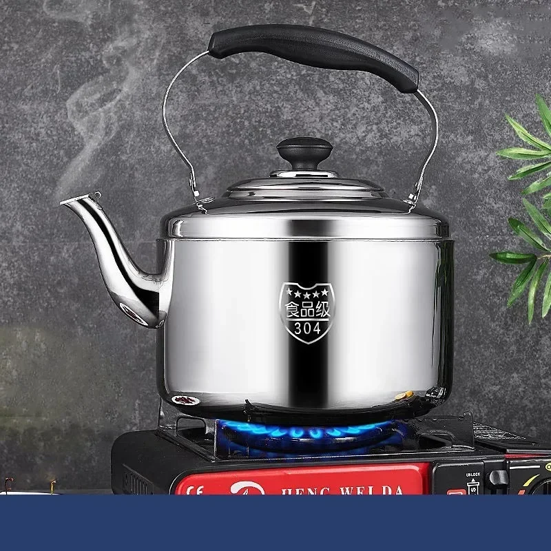 Stainless Steel Kettle Sounding Large Capacity Whistle Gas Gas Induction Cooker Teapot Kettle Metal Tea Kettle Camp Kitchen Hot - view 6