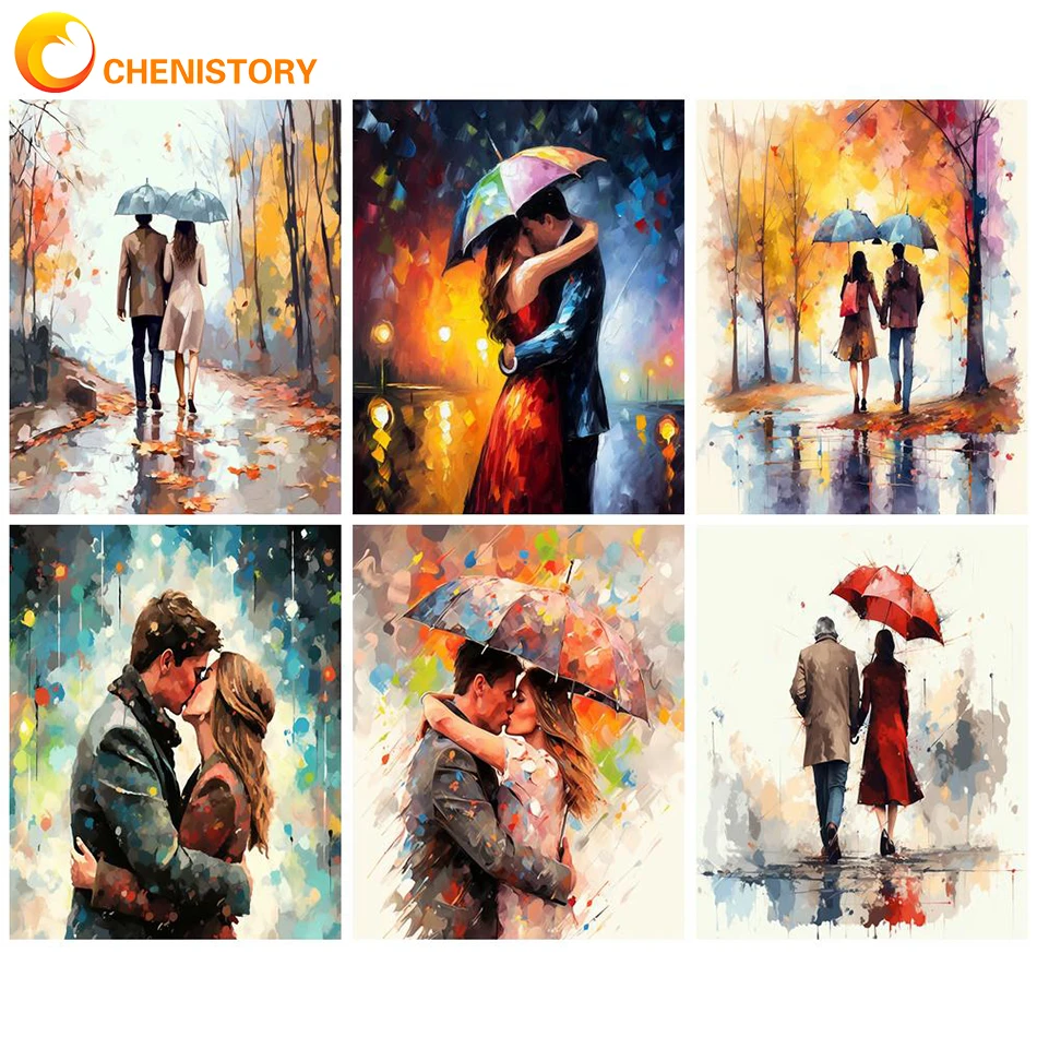 CHENISTORY Painting By Numbers Couple Landscape Picture Of Coloring By Numbers Figure Painting Paint For Painting Decor Unique G