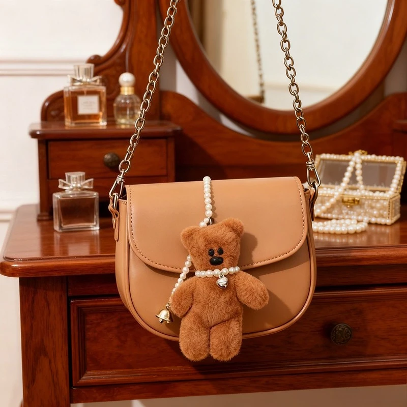 15 سنتيمتر لطيف أفخم الدب الصغير المفاتيح الفتيات على ظهره دمية قلادة لطيف سيارة كيرينغ الاطفال النساء حقيبة الملحقات مكافحة قطرة سلسلة