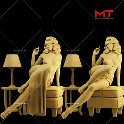 Miniatures Figures 1/64 1/43 1/35 Blonde Pajama Beauty Female Figure Props Dolls 3D Diorama DIY Scene Model For Sand Cars Toys