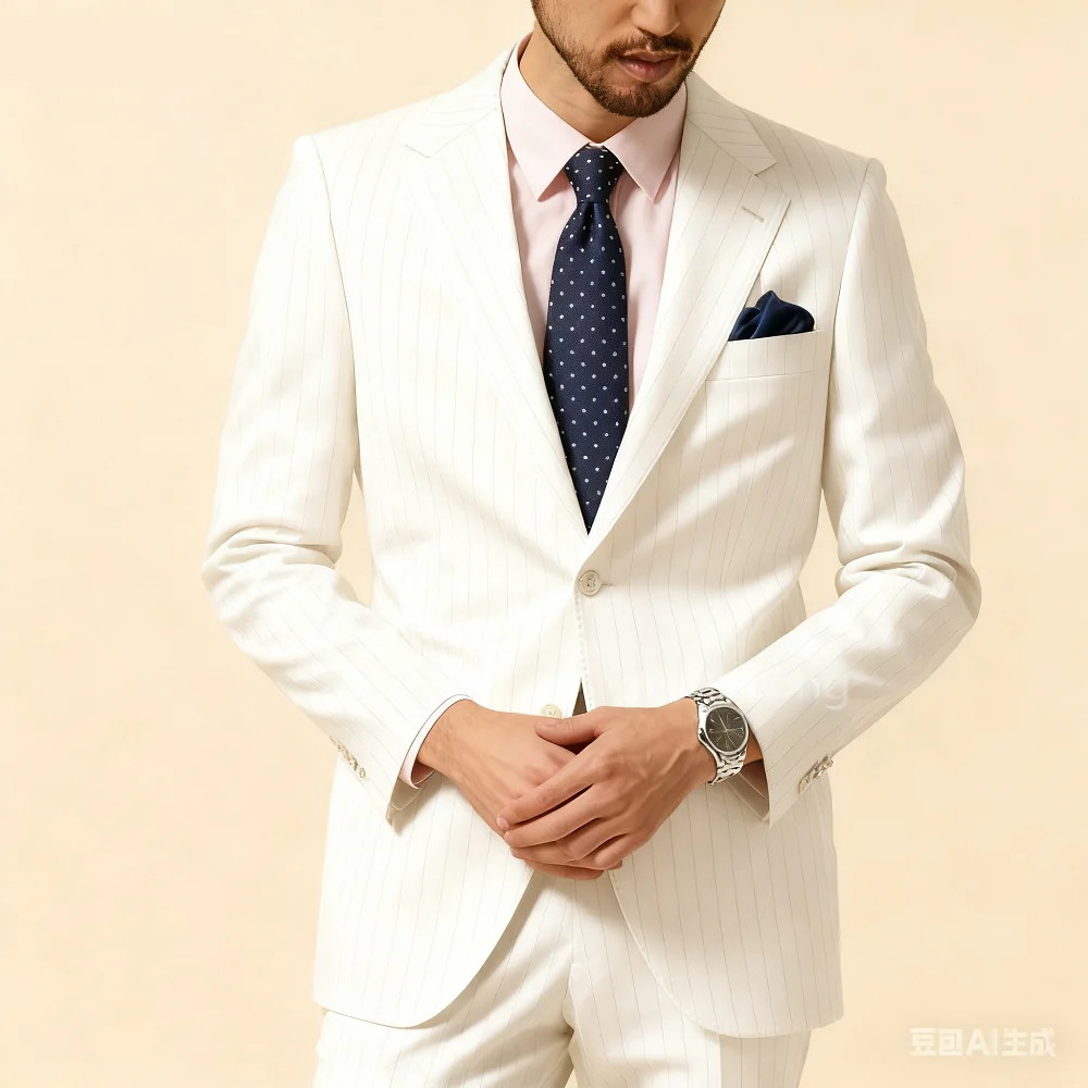 

Men's Grey Unique Striped Tuxedo Notch Lapel Blazer 2-Piece Suit Wedding Ceremony Graduation Dance Party Festive Wear