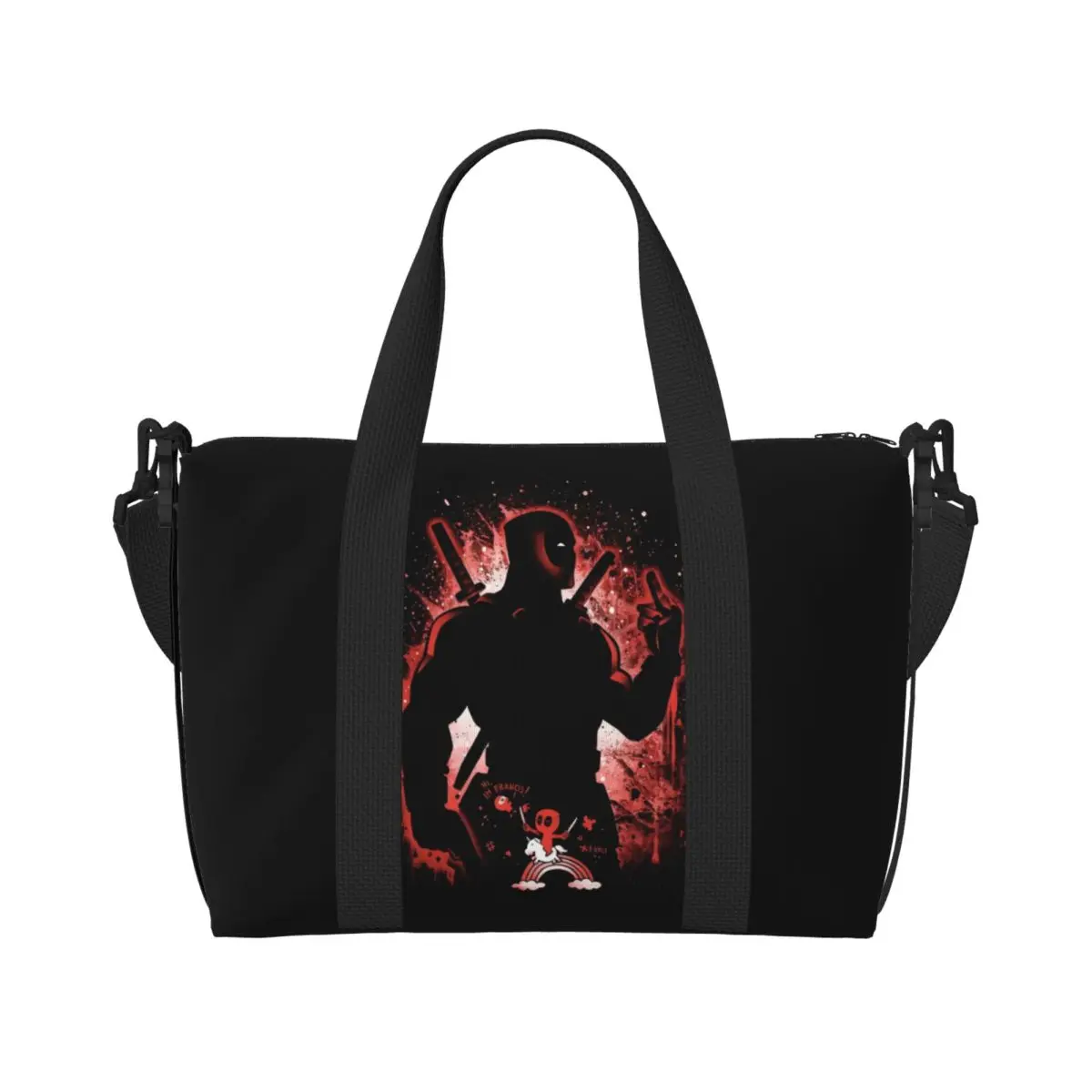 

Пляжная большая сумка «Дэдпул» на заказ для женщин, очень большая спортивная ручная кладь с комиксами, дорожные сумки для покупок