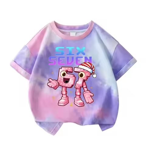 Six Seven Summer Funny T-Shirt Kids Boys Girls Casual Short Sleeve Anime Tops