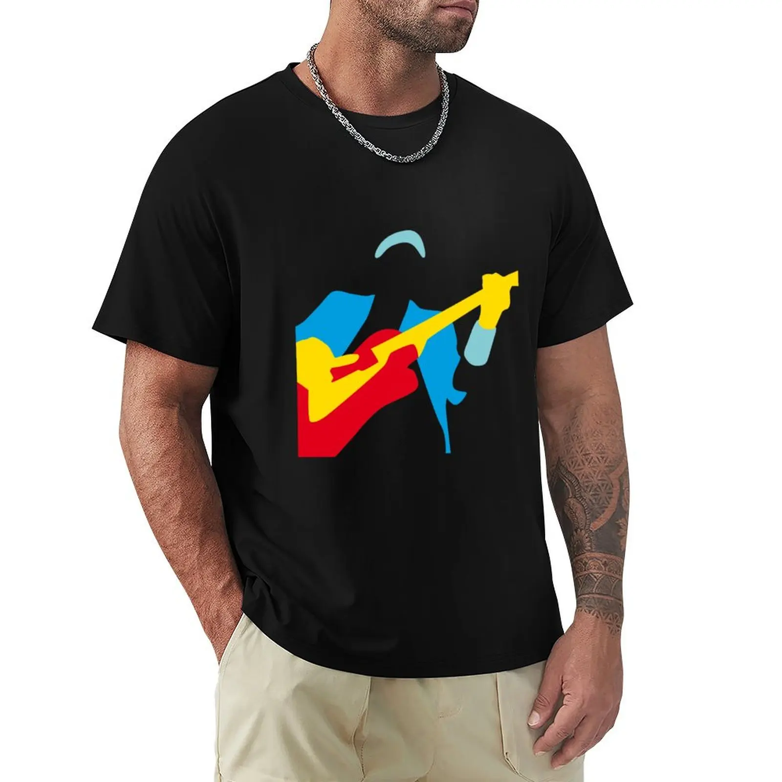 Rakononalikane Sultans of Swing T-Shirt Simple Line Art Print Tee
