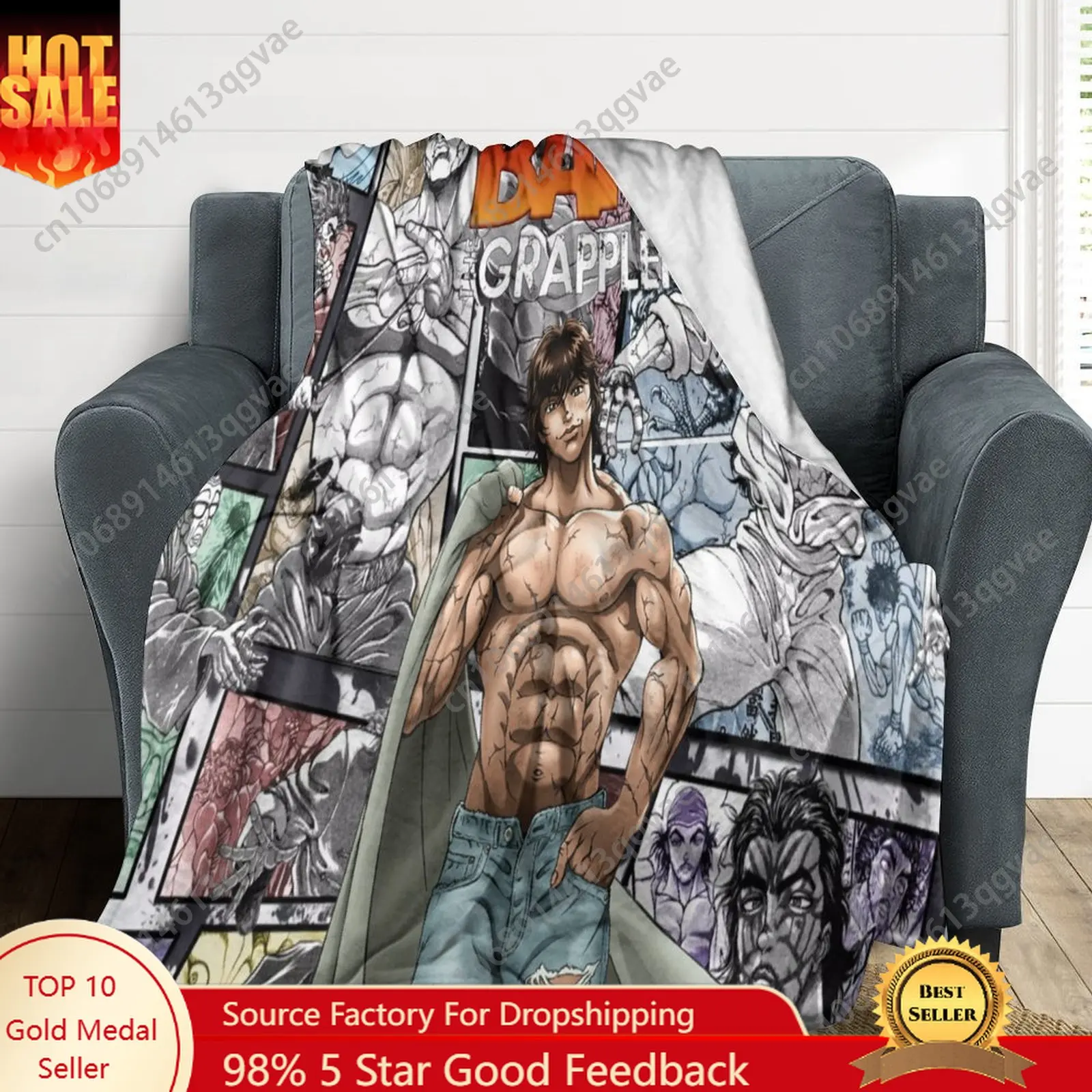 

Anime Baki The Grappler Flannel Blankets Are Soft Comfortable and Warm Perfect for Winter Naps Homes Offices Travel Camping