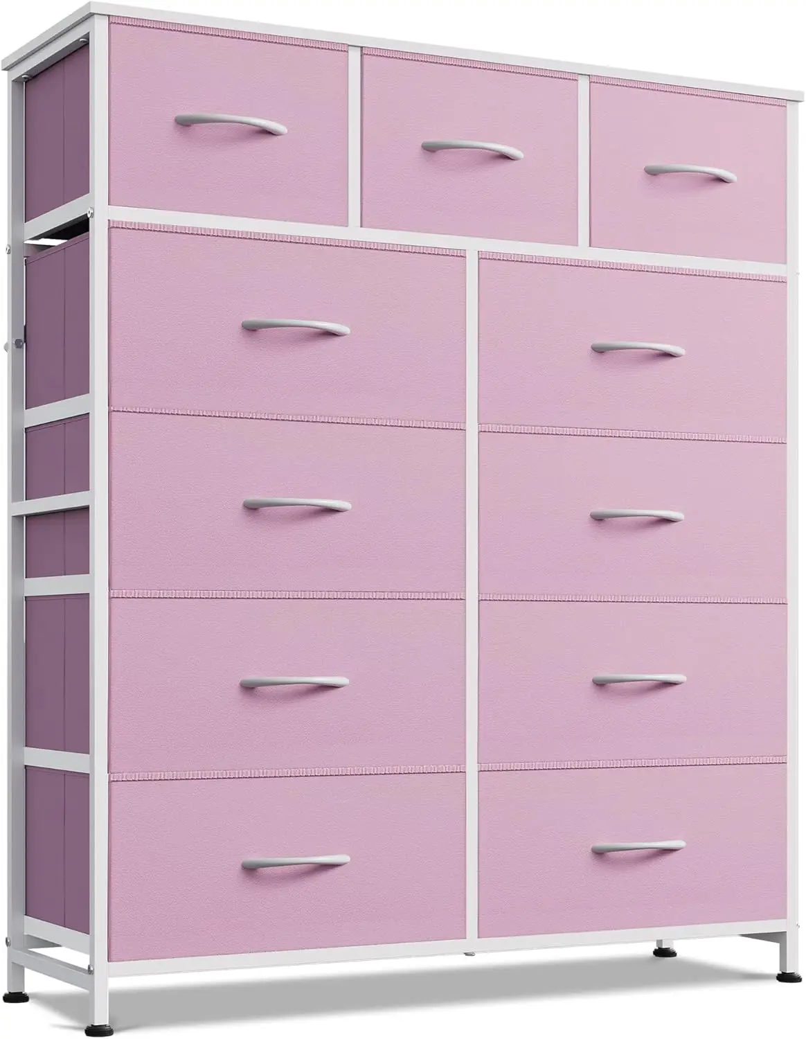

Storage Organizer Unit with 11 Fabric Bins, Storage Drawers Organizer with Steel Frame, Tall Storage Tower Organizaton for Li