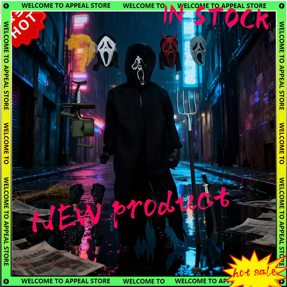

18cm Scream Movie Action Figure Movable Ghostface PVC Model Doll Anime Style Figurine Halloween Spooky Theme Toy Perfect Gift