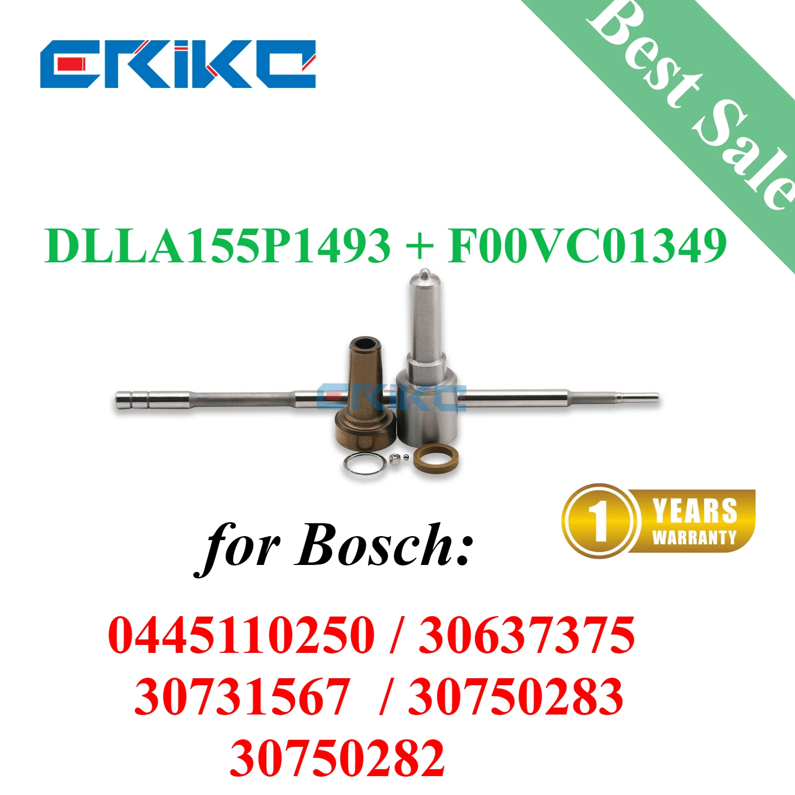 ERIKC diesel injector repair kits DLLA155P1493 F00VC01349 overhaul kits with sealing rings ball for 0445110250 30637375 30731567
