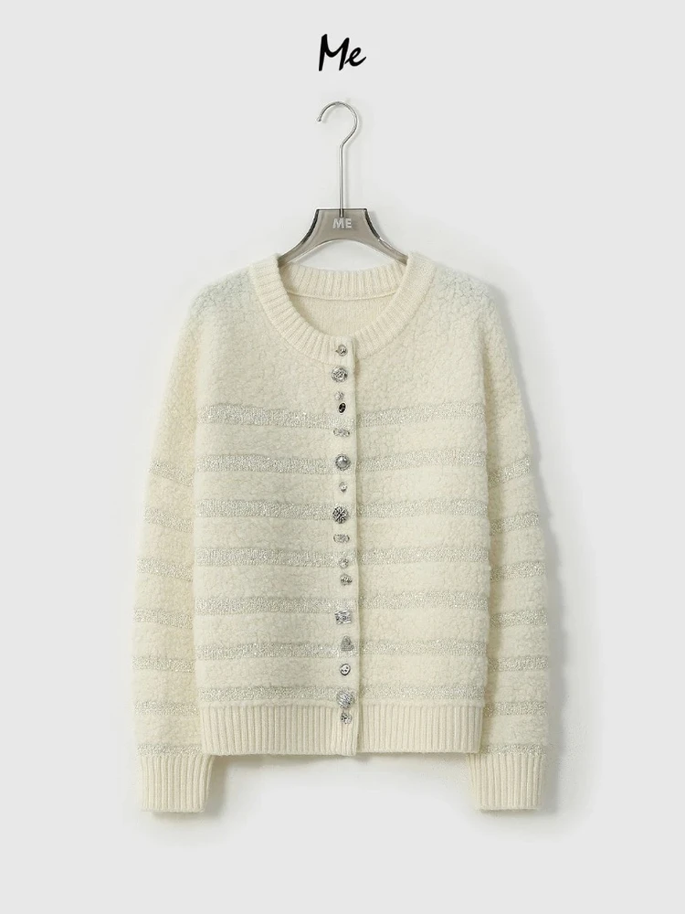 

High Gauge Wool Teddy Sweater ME【C00 Camere Galaxy Teddy Knit】Women's Breathable Open Cardigan MESA4496 Winter 2025