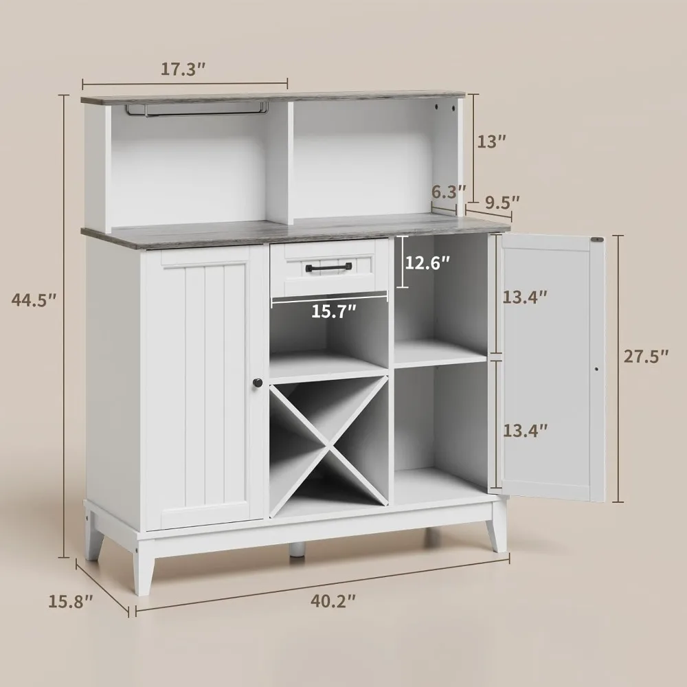 Buffet Side board Schrank mit Stauraum, Kaffee Bar Schrank mit Schublade und verstellbaren Regalen Bar Schränke