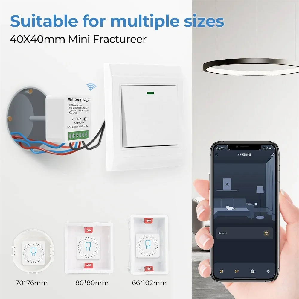 16A WiFi Switch DIY 2-way Control Relay linkage Alexa/Google Home creates automated home scene Tuya APP remote Timing Control