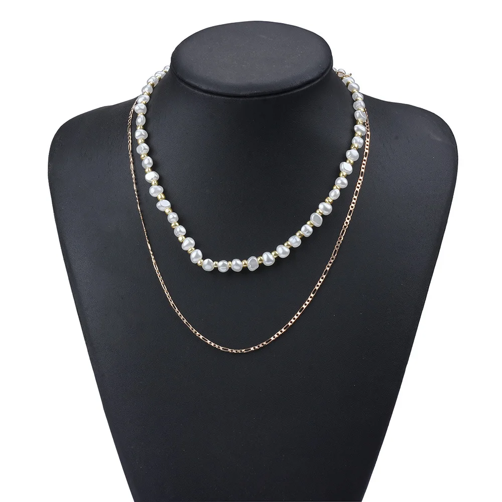 New creative item decoration imitation necklace, personalized trend fashion double-layer sweater chain