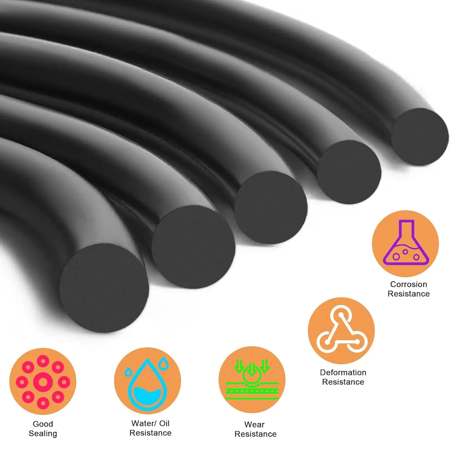 Nitrile Rubber Round O Ring Plumbing Sealing Gasket Assortment Kit Elastic Oil Resist Washer Car Repair Gaskets Faucet Washers