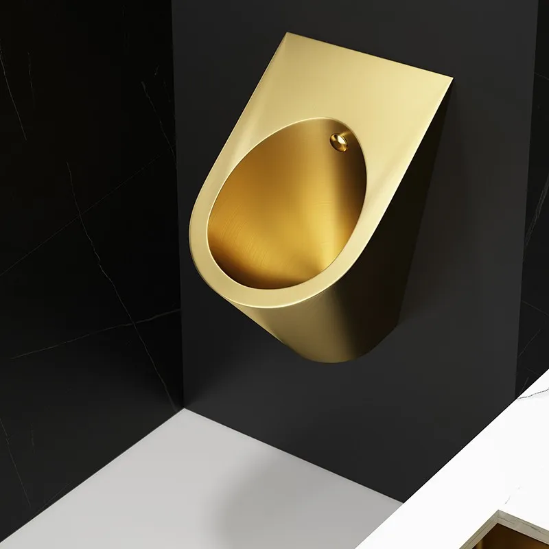 

Black 304 Stainless Steel Urinal Commercial Men Adult Urinal Bathroom Sensor Toilet Male Sanitary Ware Pub Toilet Brushed Gold