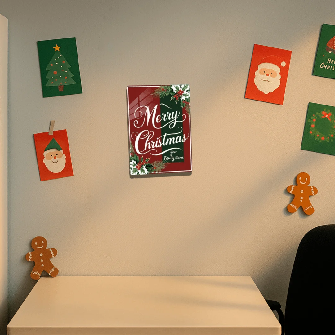 

Металлическое настенное украшение с именами семьи для рождественской елки, праздничный декор