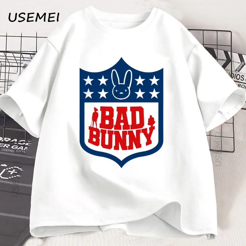 

Bad Bunny Football Printed Tshirts Men Women Short Sleeeve Tshirt Printed Graphic T Shirts High Quality T-shirt Men's Clothes