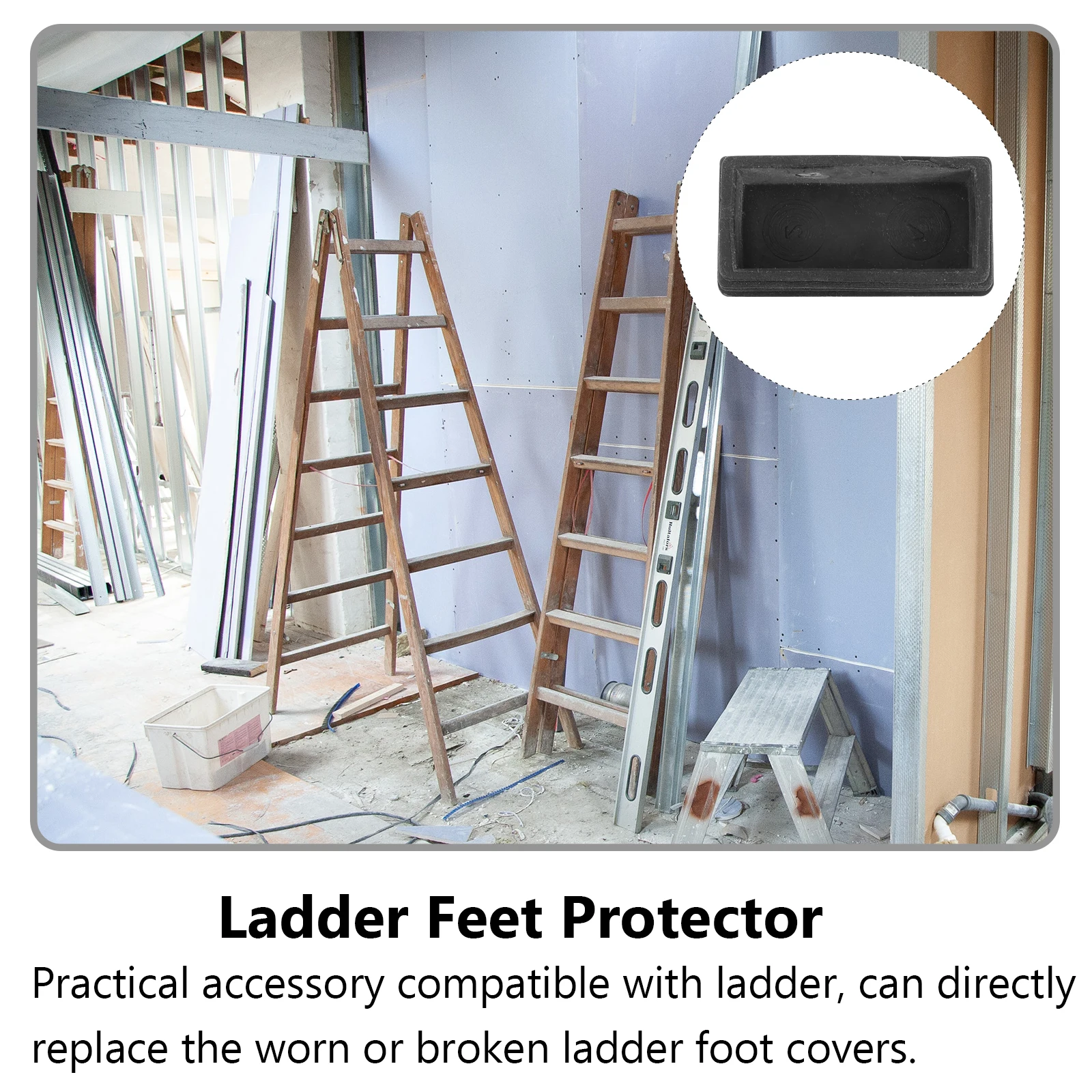 

Foot Ladder Mat Ladders for Home Base Stops Folding Rubber Extension Feet Covers
