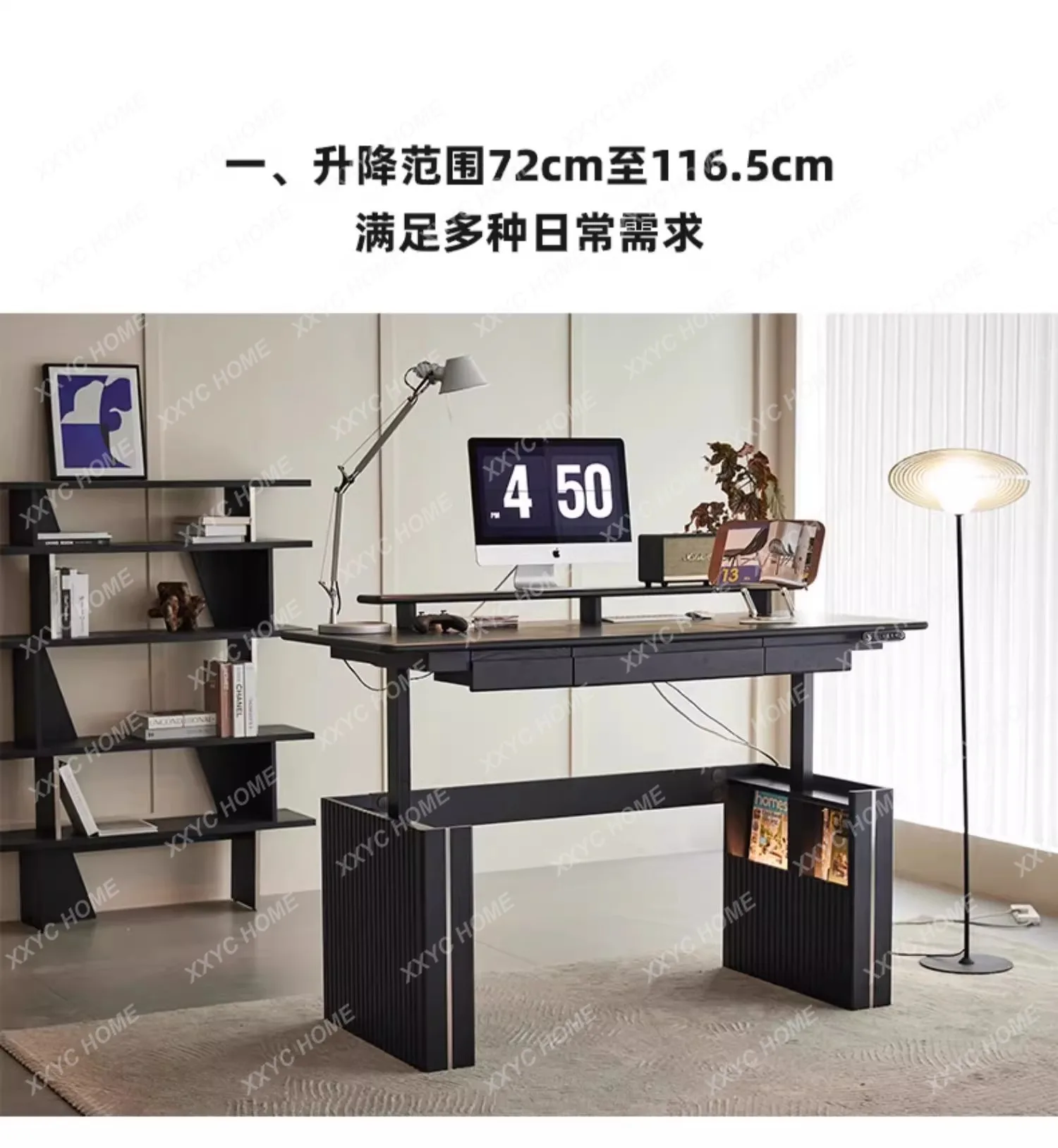 solid wood computer desk workbench desktop adjustable electric lifting table