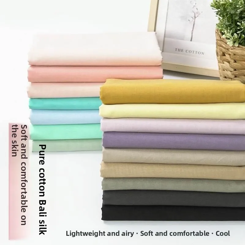 

Light Soft Summer Bali Silk Dr Sun Protection Clothing Fabric New Chinese Sle 00% Cotton Color Home Fabric