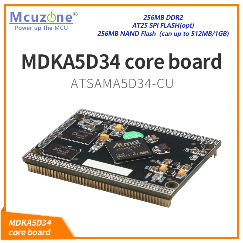 

A5D34 ATMEL ATSAMA5D34 MDKA5D34 Coreboard, 536MHz CPU, 256MB DDR2, 256MB NAND, High speed USB, ISI, Ethernet, 6xUART, CAN