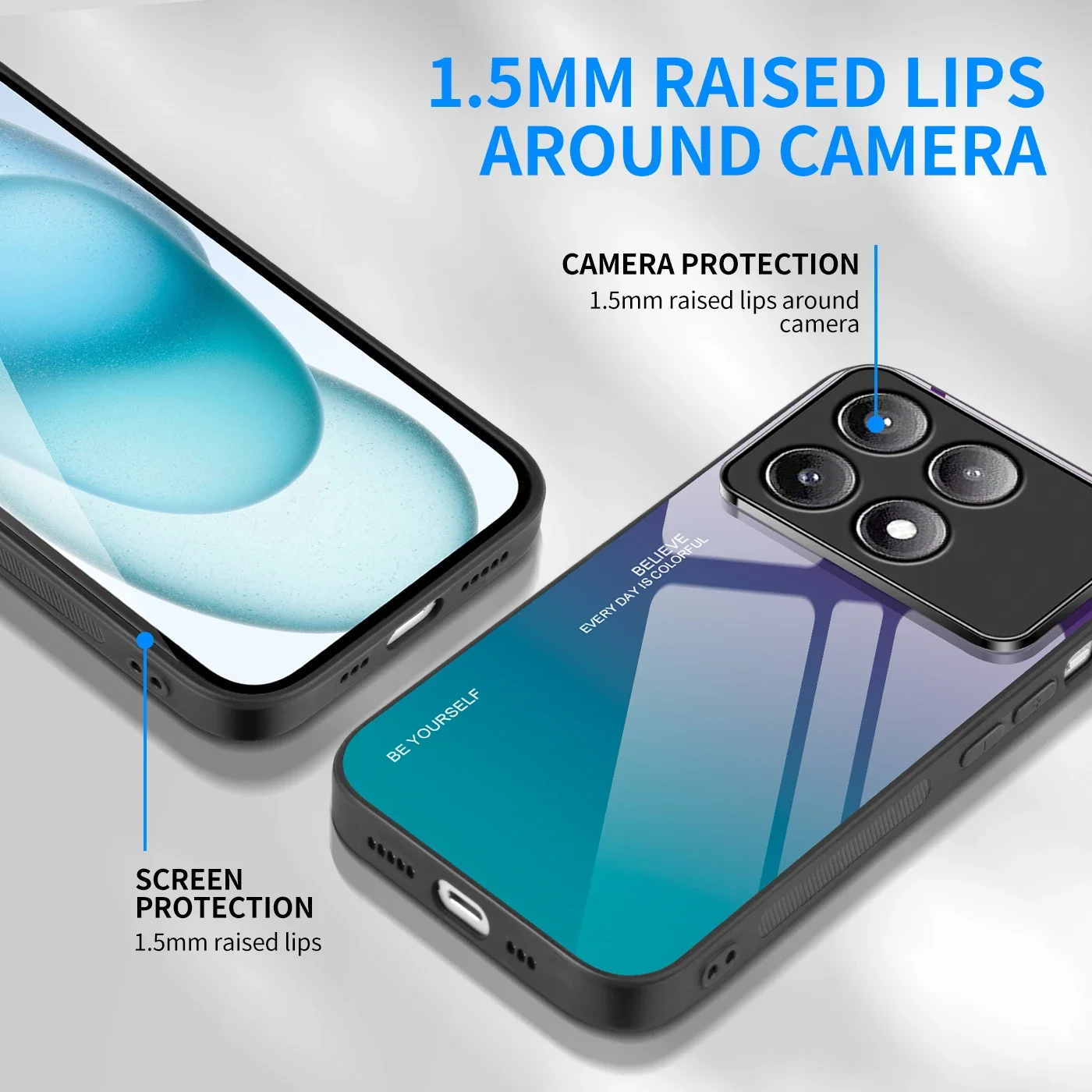 Градиентный чехол из закаленного стекла для Xiaomi Poco F6 Pro 5G, чехол для Xiaomi Poco F6 M6 M5 M4 Pro 5G 4G, чехлы, задняя крышка для телефона