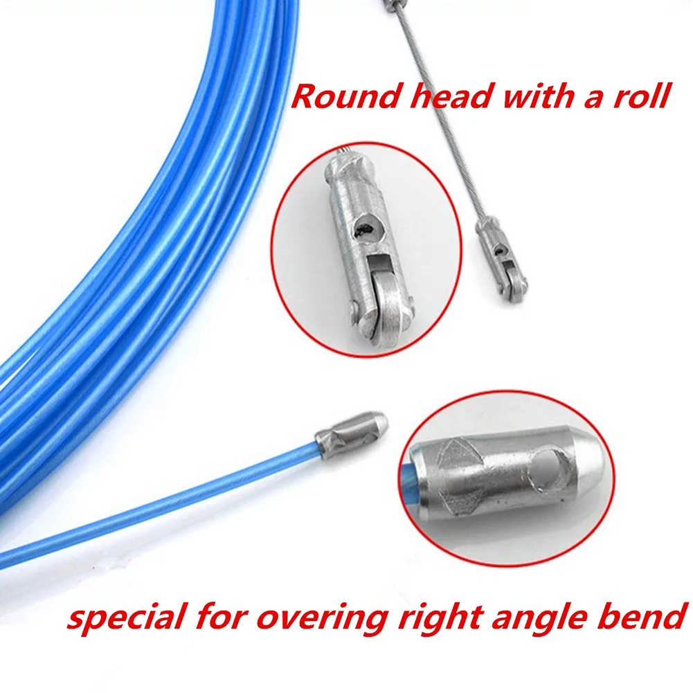 1.2mm Steel Wire Fish Tape Puller Cable Routing Tool for Electrical Wiring Installation with Flexible Conduit