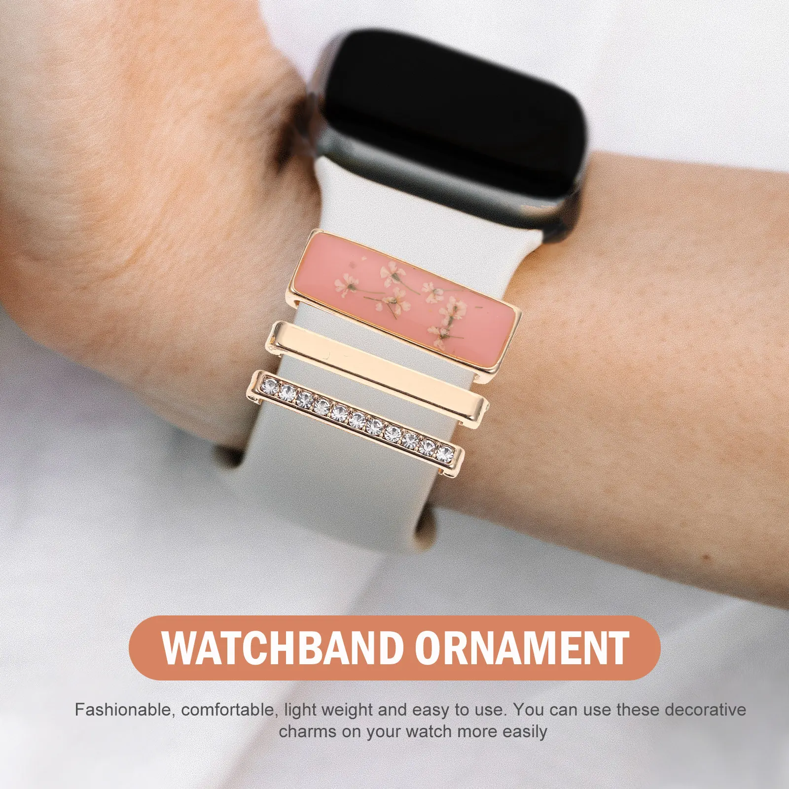 

2 set 2 Sets Watch Band Rings Decorative Alloy Loops For Strap Charms Wristwatch Decor Watchband Accessories Smart