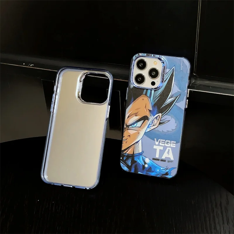 Cute Anime Dragons Balls Goku Anti-kncok Phone Case For iPhone 17 16 15 14 13 12 11 Pro Max Electroplate Matte Shockproof Cover