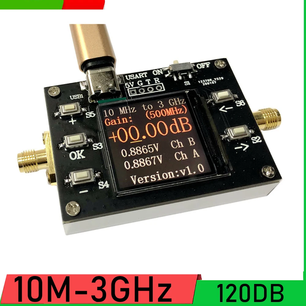 10MHZ-3GHZ Programmable Gain Amplifier 120DB Dynamic Digital LCD Display 0.01DB Stepping RF Power Amplifier FOR Ham Radio