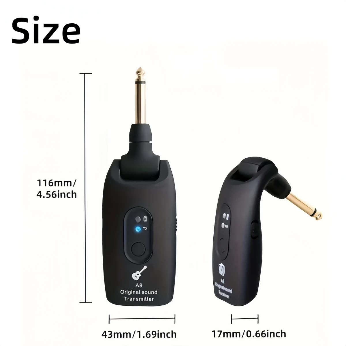 Miwayer A9 Low Latency 2.4GHz Guitar Wireless Receiver Transmitter 1/4