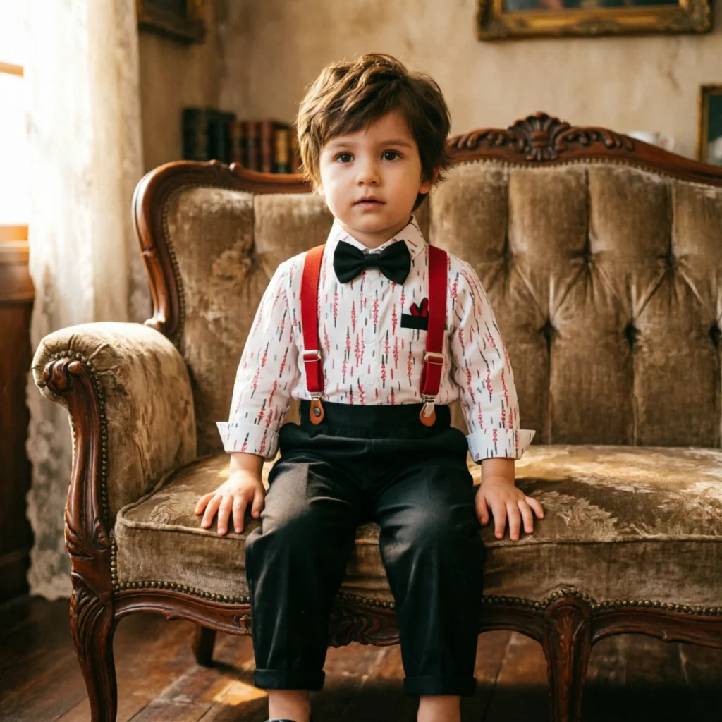 Baby Boys Suit British Style Gentleman 2PCS Suspender Outfit 1st Birthday Wedding Party Formal Dress Pageboy Performance Clothes