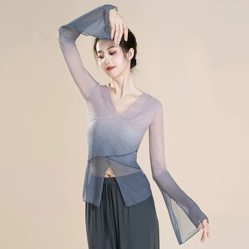 

Костюм для классических танцев, женский современный этнический танцевальный костюм, топ adient Flowing Me, сценический костюм феи-асфера