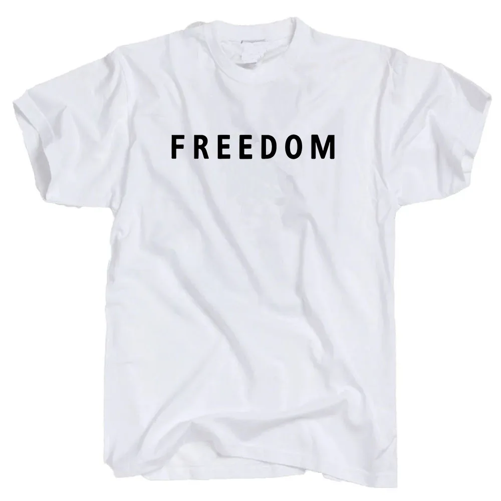 

CharlieKirk Freedom Letter Print T-shirt Cotton Loose Casual Short Sleeve Tshirts Unisex Streetwear Live Free America Style Tees