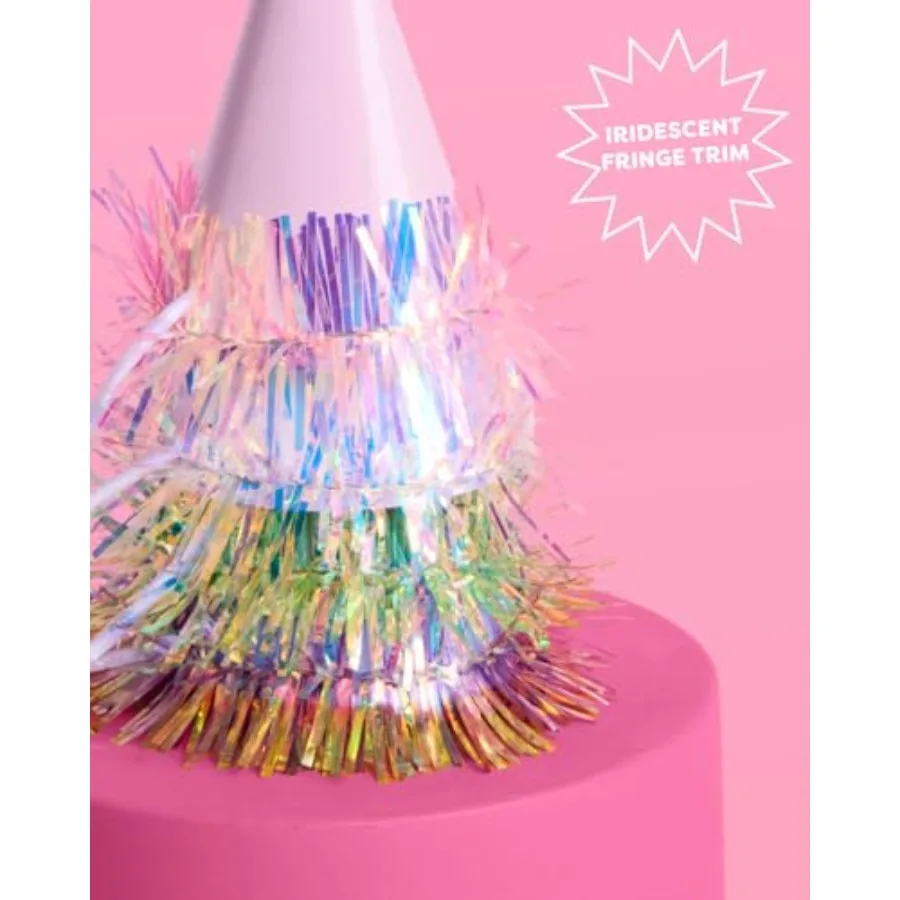 قبعات حفلات صغيرة من رقائق قزحية الألوان من xo Fetti لحفلات أعياد الميلاد وحفلات توديع العزوبية وملابس أعياد الميلاد وحفلات العشاء الممتعة