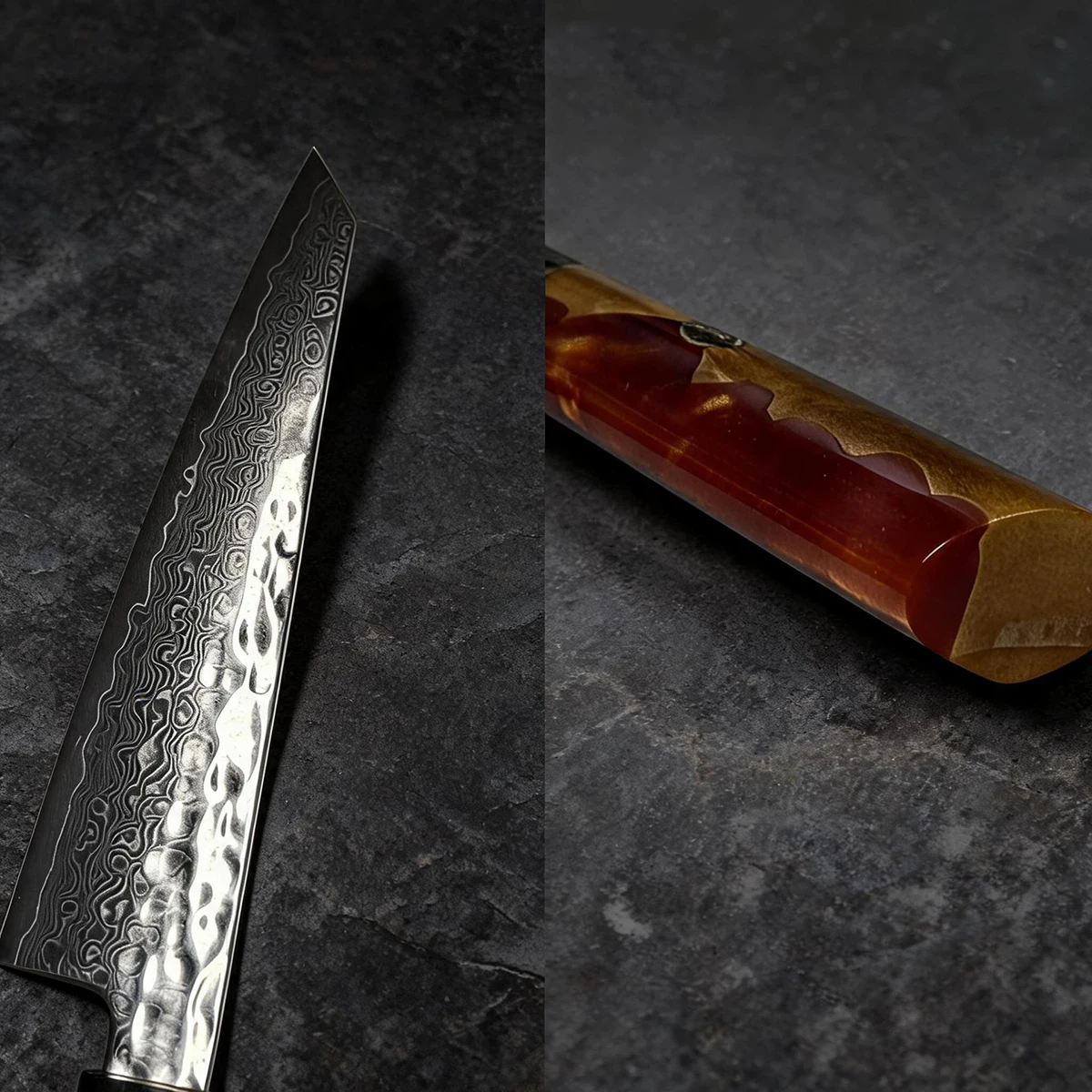 5.6 Inch Utility Knife Damascus Steel Blade Wood Handle Slicing Vegetables Cleaver Meat Kiritsuke BBQ Handmade Kitchen Knives