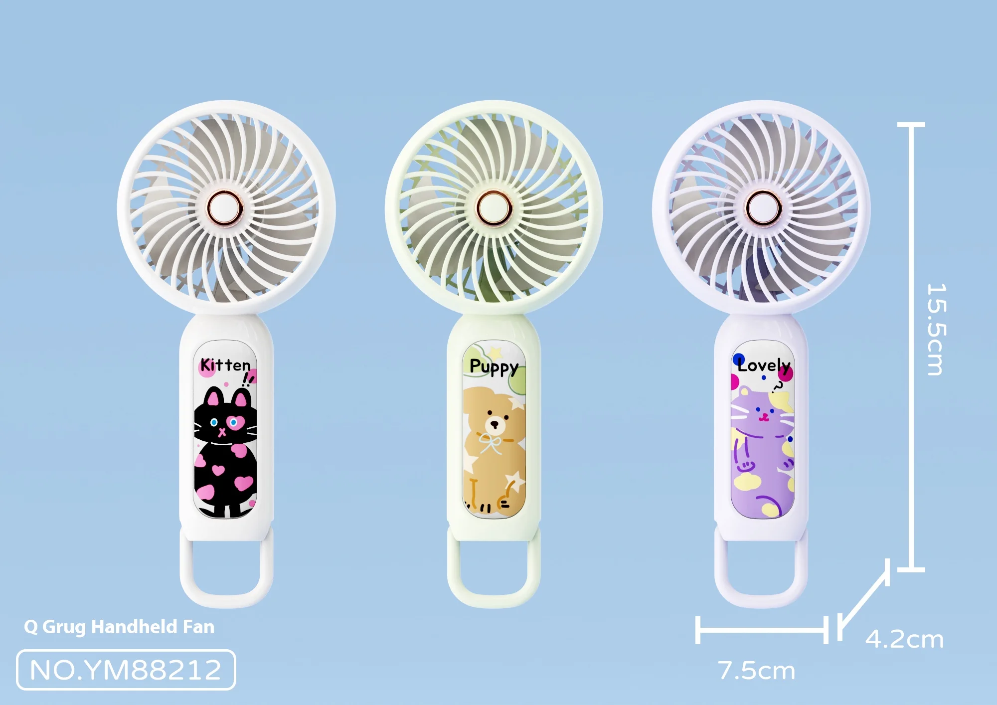 YM88212 — Очаровательный мини-вентилятор: простая конструкция для переноски, шумоподавление, идеально подходит для входа — в дороге
