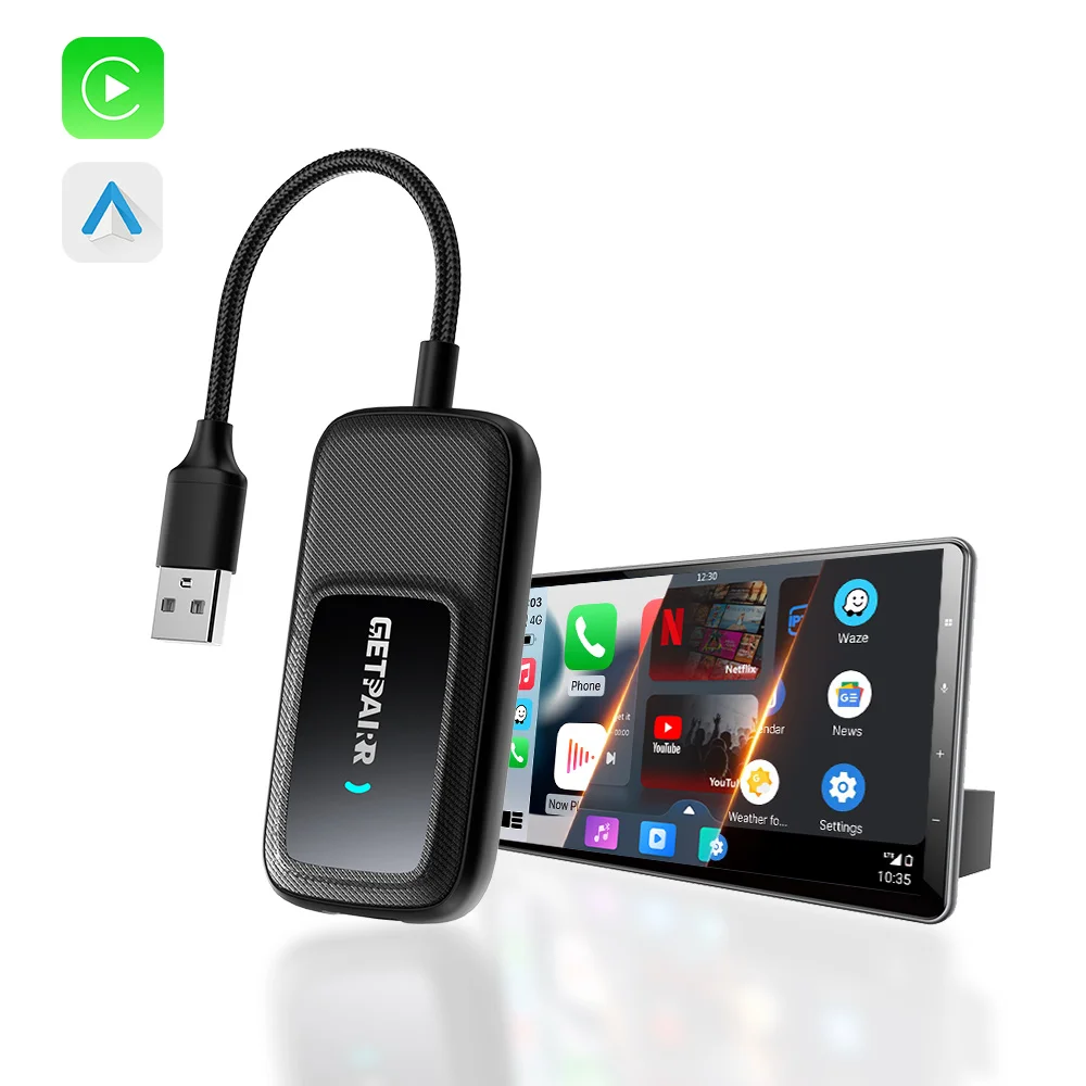 محول Carplay اللاسلكي اللاسلكي أندرويد ترقية السيارات واي فاي 6 1080P تدفق تشغيل الوسائط المتعددة محول السيارة تحديث FOTA