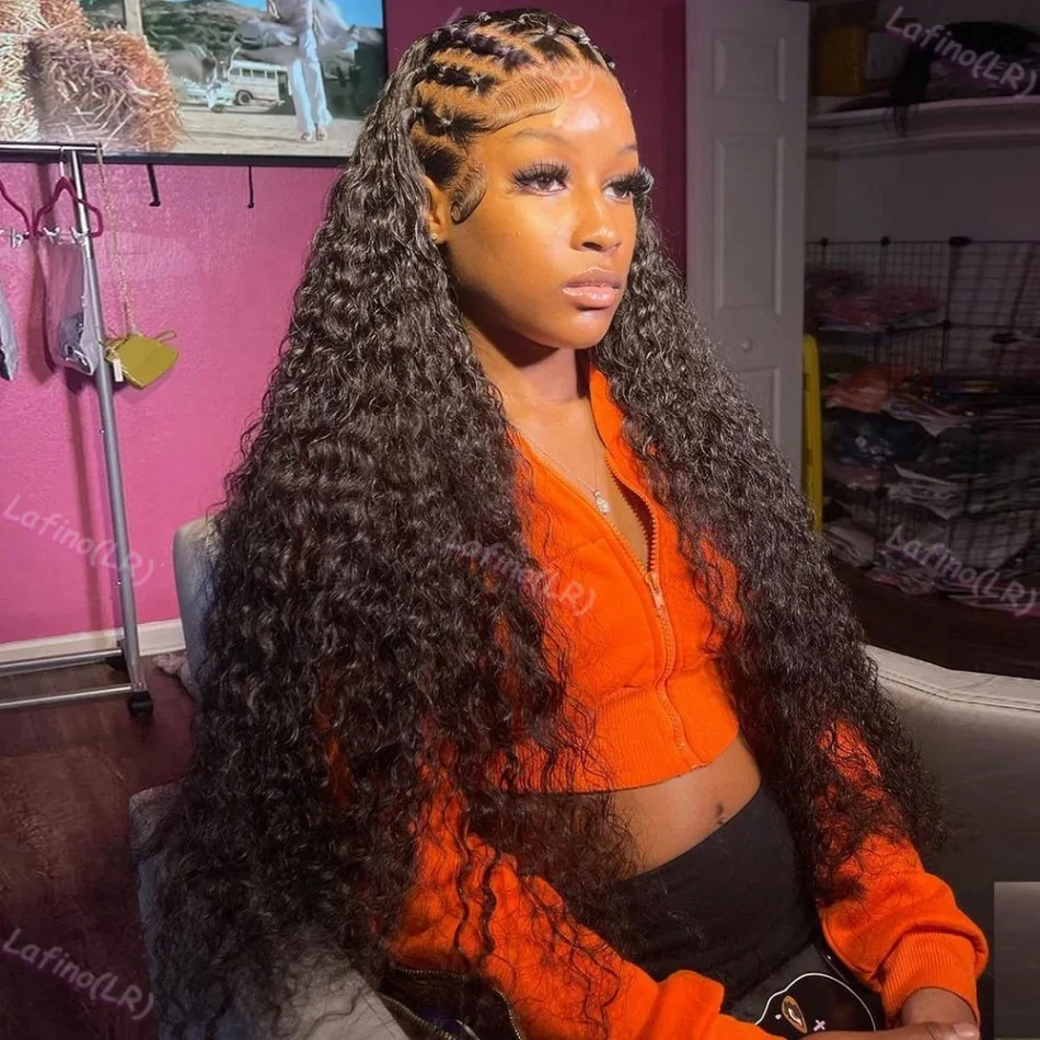 

Brazilian Curly Black Wigs On Sale Clearance Human Hair 100% Cheap Transparent Lace 13x6 Frontal Loose Deep Wave Wig For Women