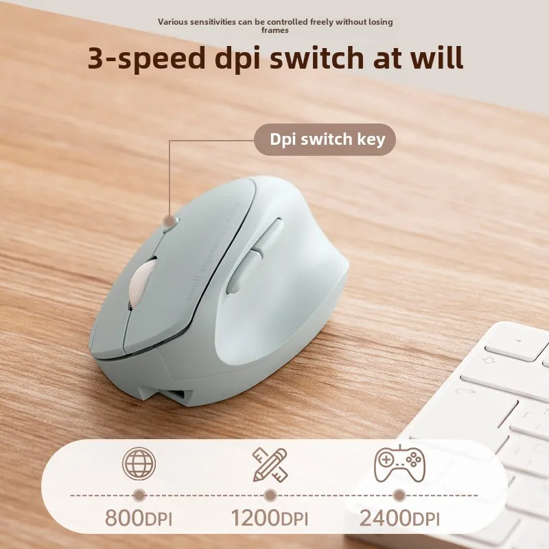 SANWA เมาส์ไร้สาย Bluetooth เงียบ ปรับแต่งการชาร์จการเชื่อมต่อ Tri-Mode Bluetooth 2.4Ghz สําหรับคอมพิวเตอร์ เมาส์จับแนวตั้ง