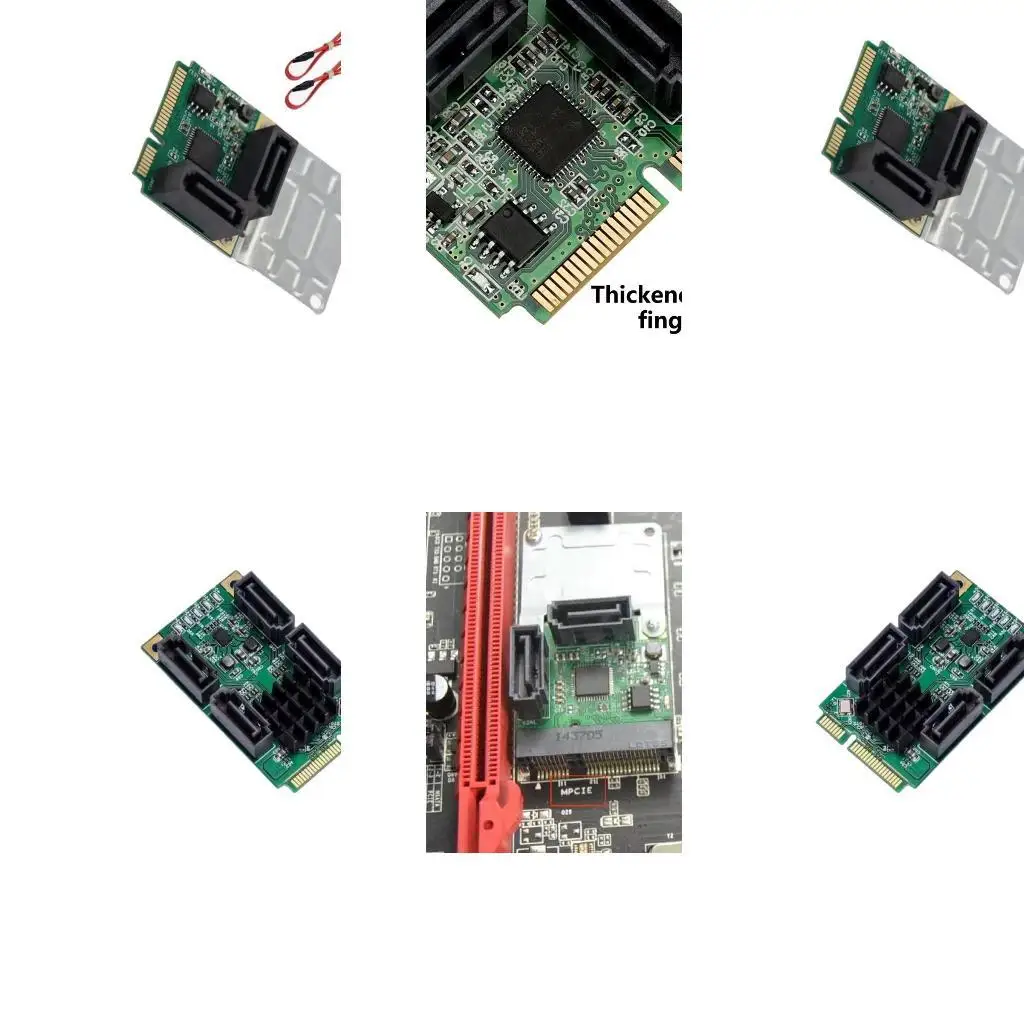 Efficient Mini PCIe to SATA3.0 2/4 Port Adapter Card for Highly Speed Data Transfer&Storage Expansion Quick Installation