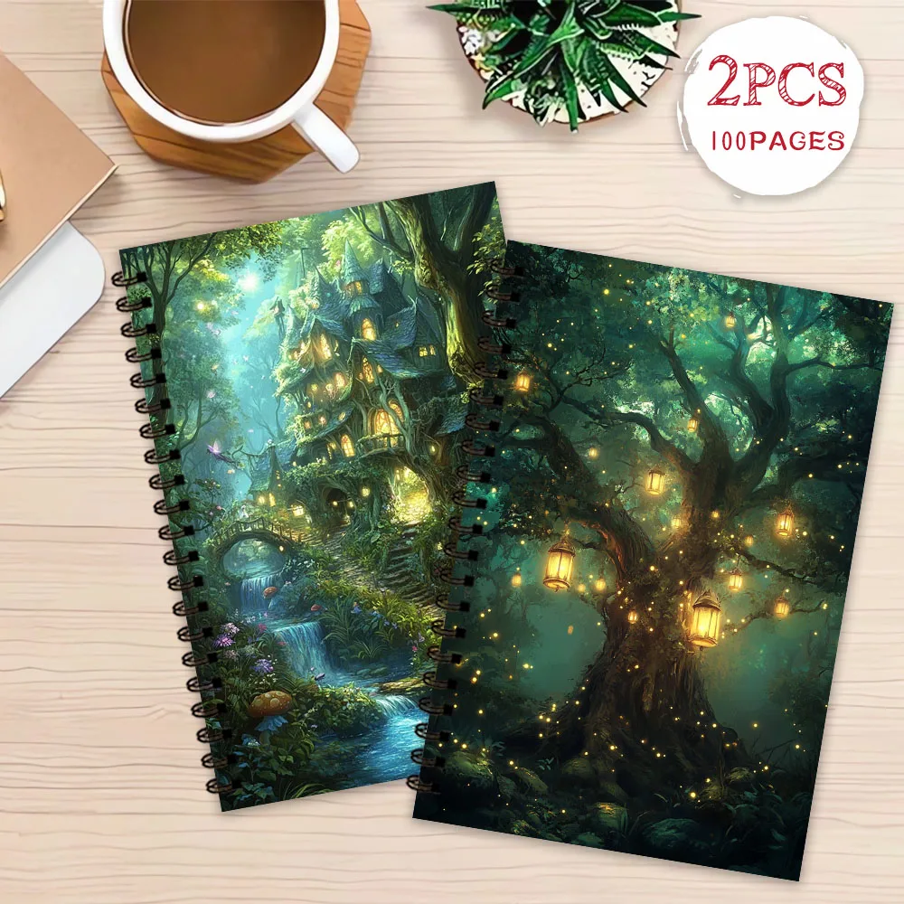 Carnet Forêt Enchantée, Journal, pages lignées vierges, cadeau idéal pour la prise de notes, inspirant pour hommes et femmes, parfait pour les étudiants