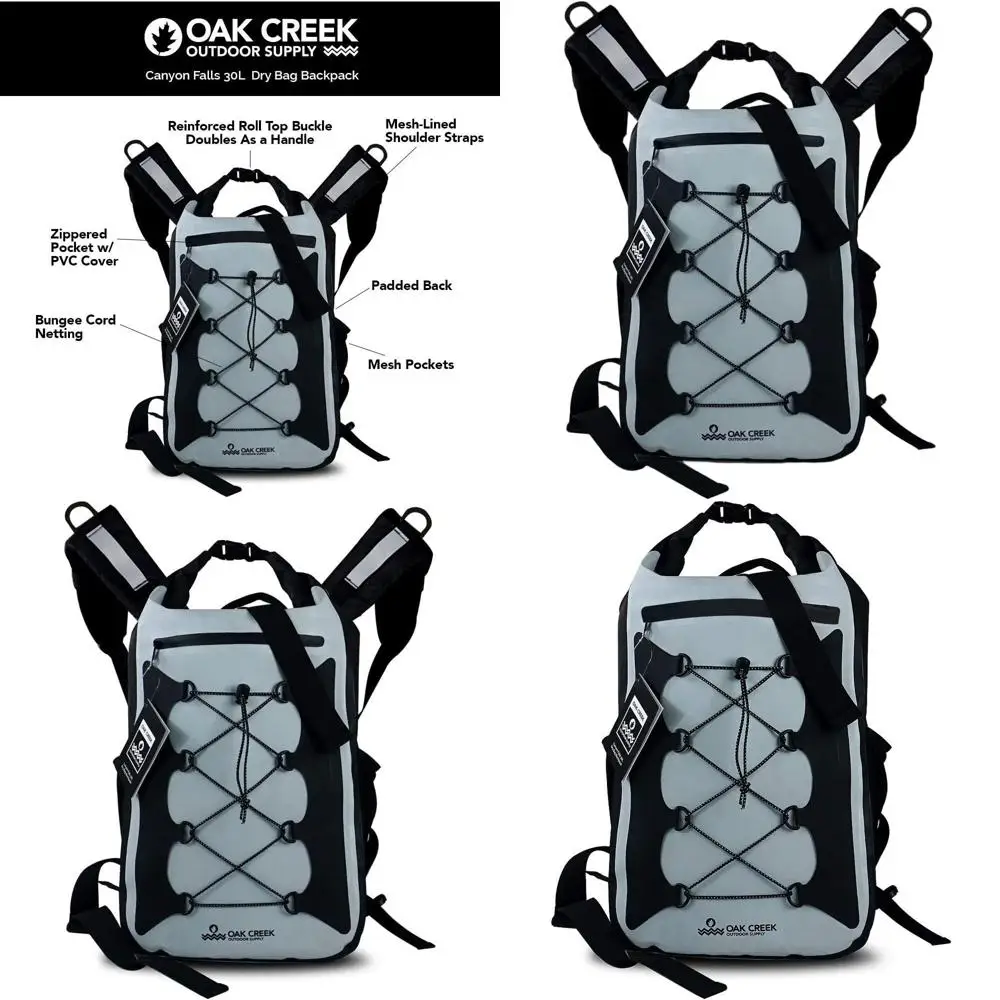 

Водонепроницаемый рюкзак на 30 л из ПВХ с мягкими лямками для хранения сухого снаряжения