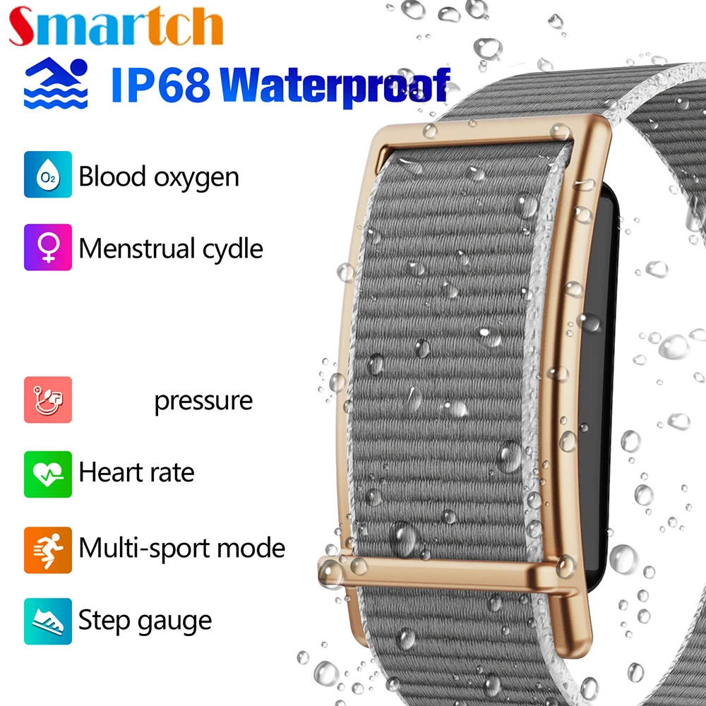 Screenless Sports Smartwatch Waterproof Women Physiology Functions Men Fitness Heart Rate Body Temperature Steps Sleep Monitor