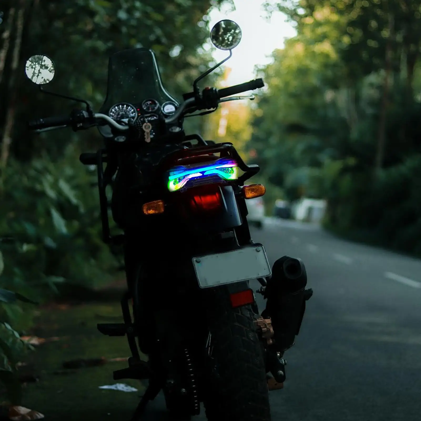 

Led Rear Light For Motorcycle Safety Warning Lights Convenient Anti-Collision Taillight with Colorful Display for Friends Adults