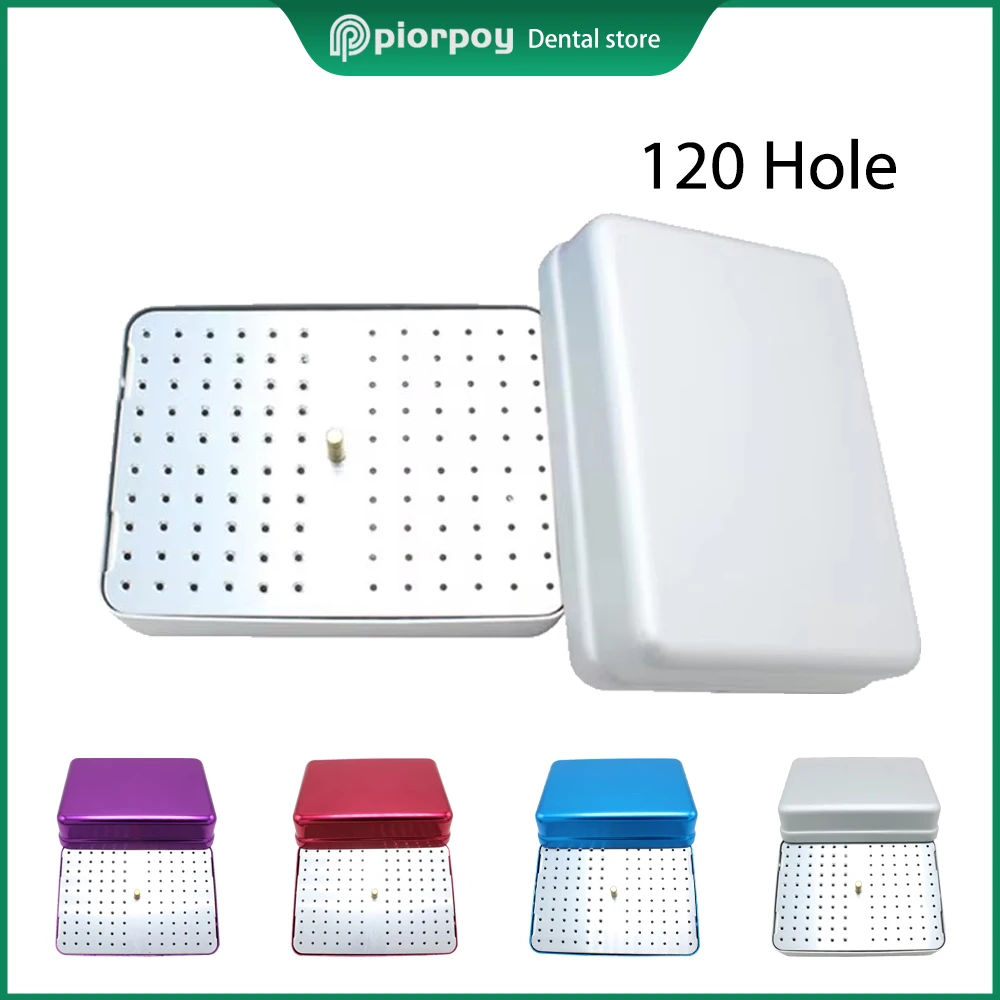 

PIORPOY Dental Diamond Bur Holder 120 Holes Diamond Burs Drill Autoclave Sterilizer Case Disinfection Endo Files Holder Box