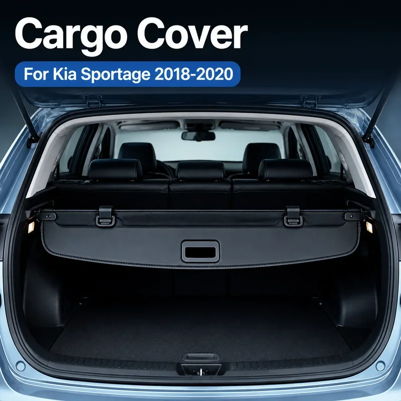 For Kia Sportage 2018-2020 Cargo Cover Trunk Privacy Shade Rear Security Partition Anti-Theft Shield Organizer With Holes